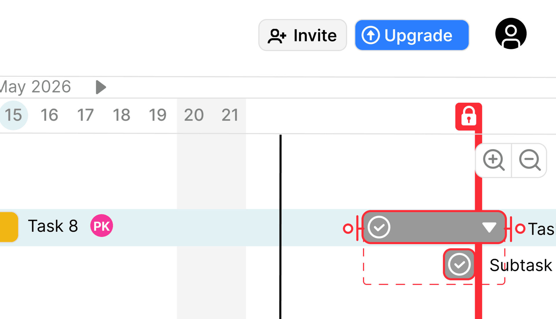 Simple Gantt deadline line on the Gantt chart