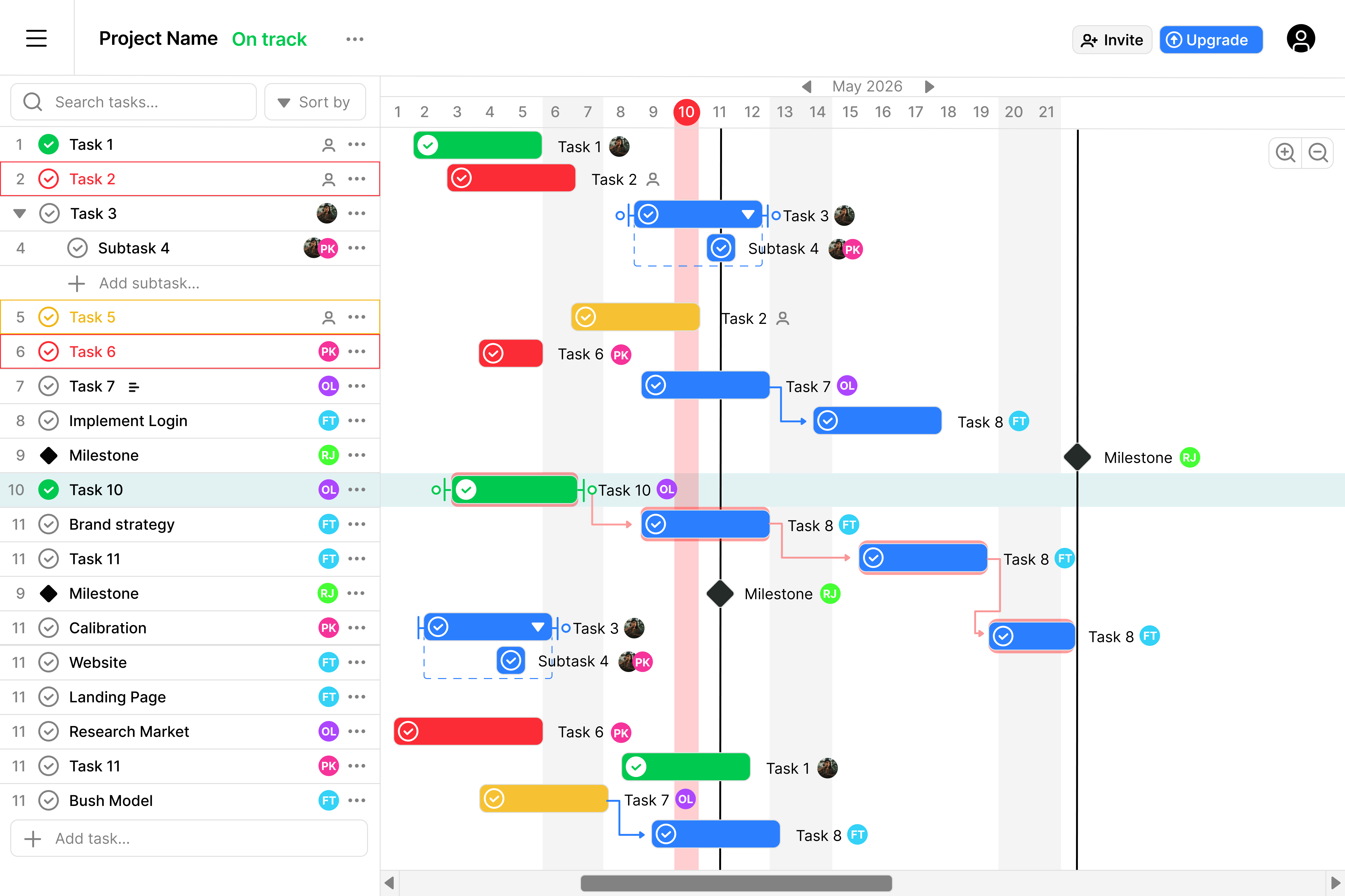 Simple Gantt app preview